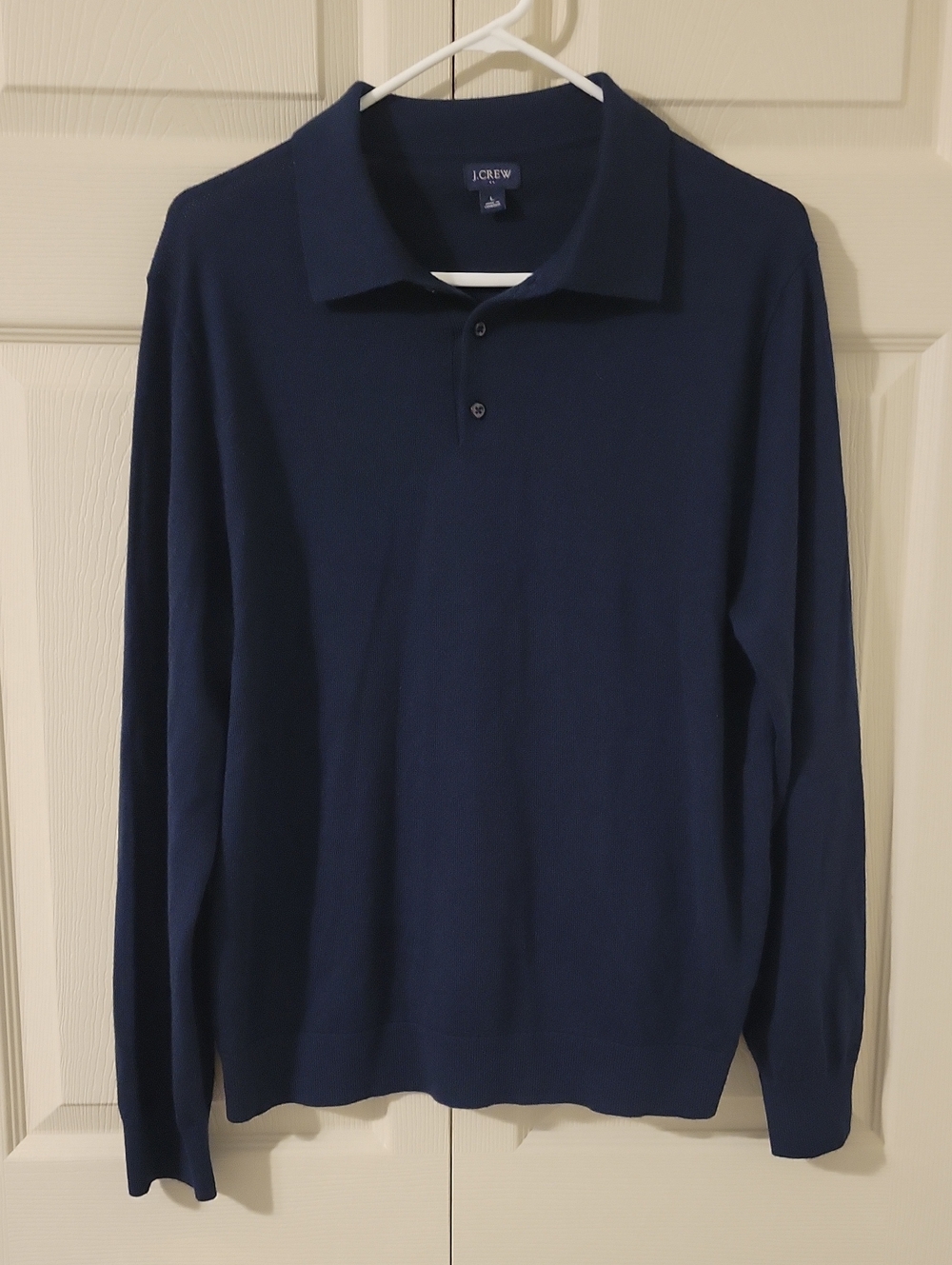 J. Crew Men's Dark Navy Long-Sleeve Polo Sweater